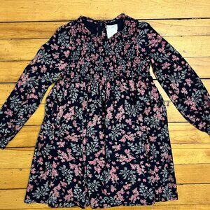 The Prairie by Rachel Ashwell Navy Floral Smocked Bodice Dress, Size 8